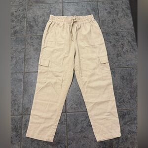 Ci Sono Women’s Beige Linen-blend Cargo Pants